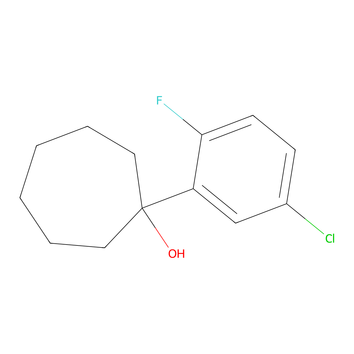 1-(5-Chloro-2-fluorophenyl)cycloheptanol molecular structure, CAS 2918965-77-0