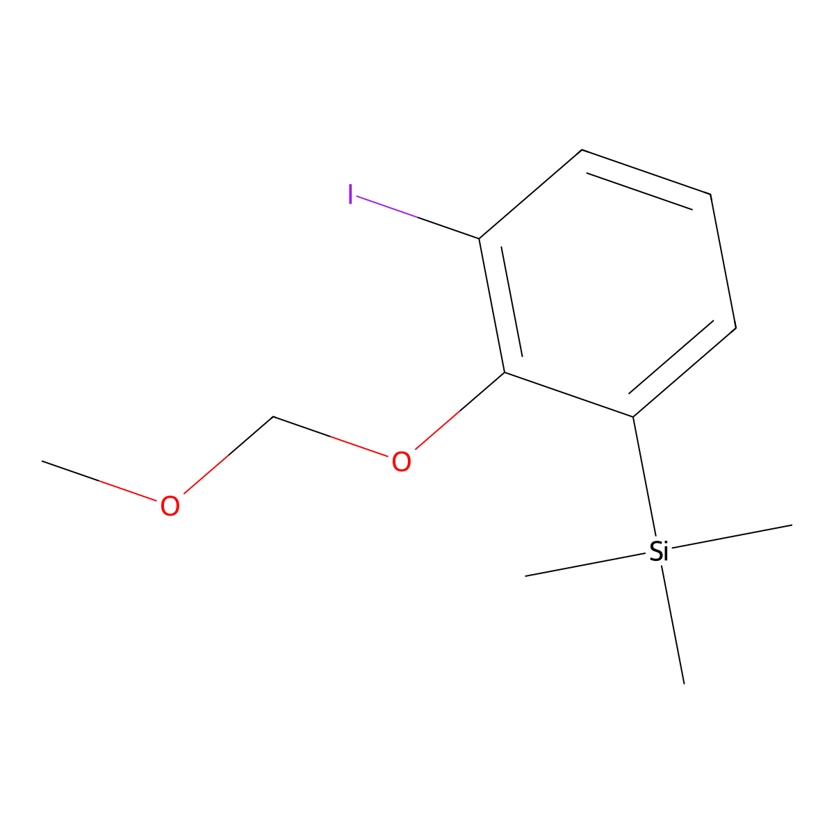 (3-Iodo-2-(methoxymethoxy)phenyl)trimethylsilane molecular structure, CAS 2918966-40-0