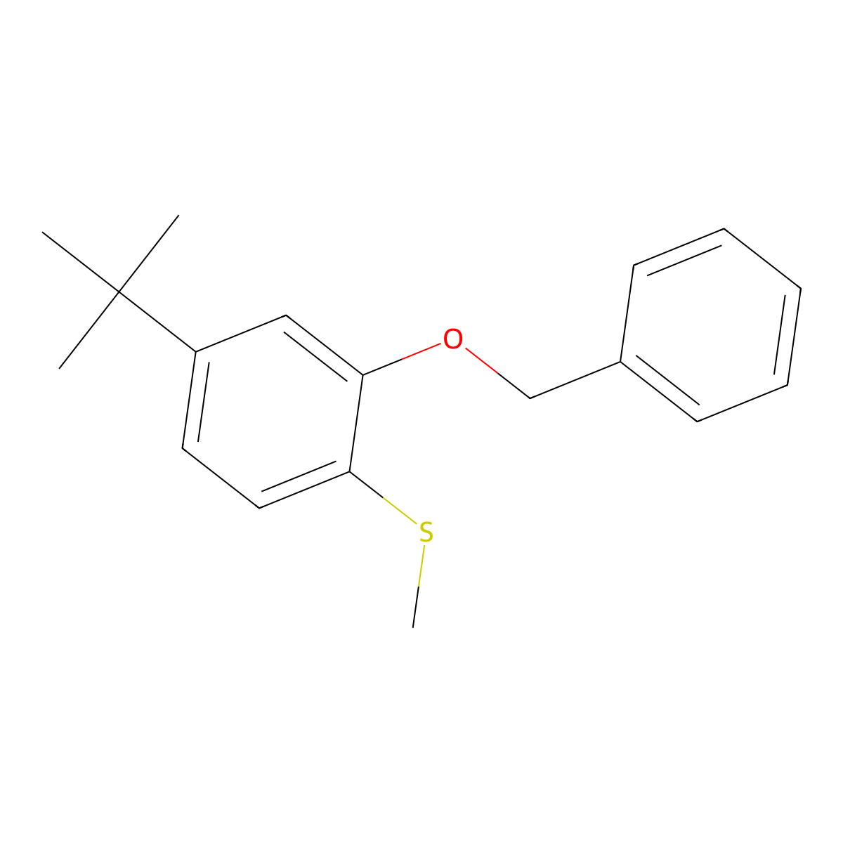 (2-(Benzyloxy)-4-(tert-butyl)phenyl)(methyl)sulfane molecular structure, CAS 2918966-74-0