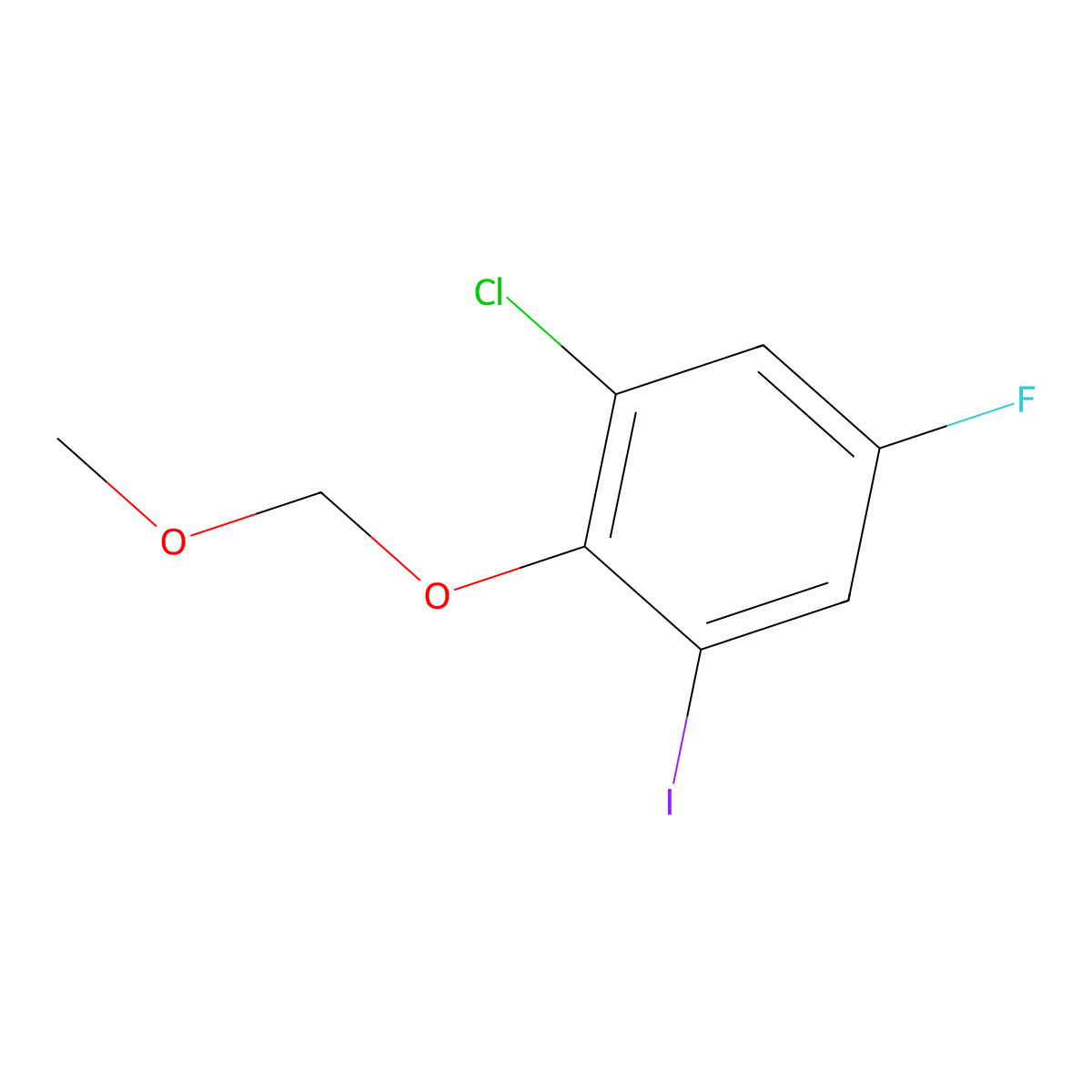 1-Chloro-5-fluoro-3-iodo-2-(methoxymethoxy)benZene molecular structure, CAS 2918967-48-1