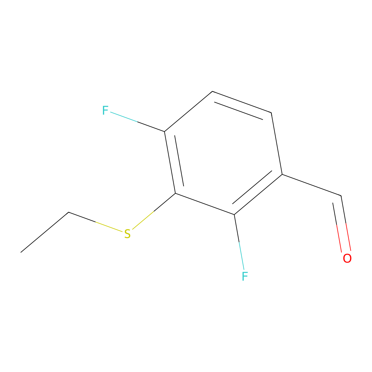 3-(Ethylthio)-2,4-difluorobenZaldehyde molecular structure, CAS 2918967-52-7