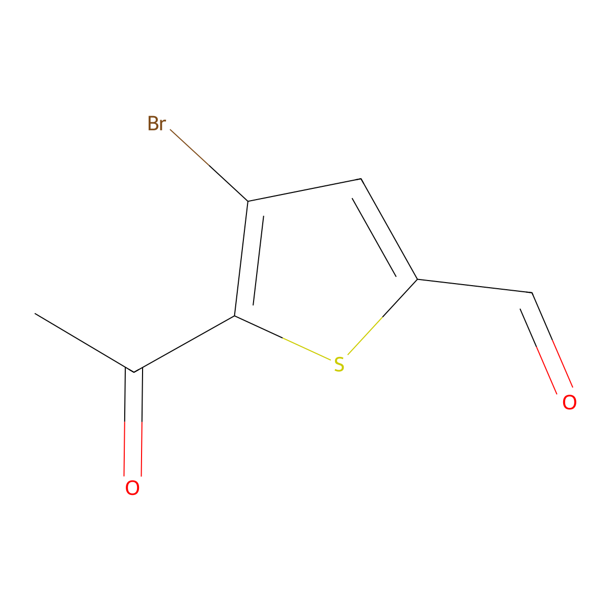 5-Acetyl-4-bromothiophene-2-carbaldehyde molecular structure, CAS 2918967-81-2