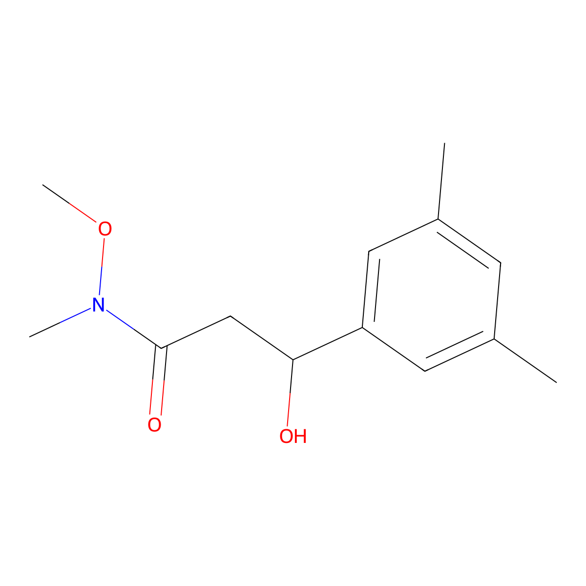 3-(3,5-dimethylphenyl)-3-hydroxy-N-methoxy-N-methylpropanamide molecular structure, CAS 2918968-08-6