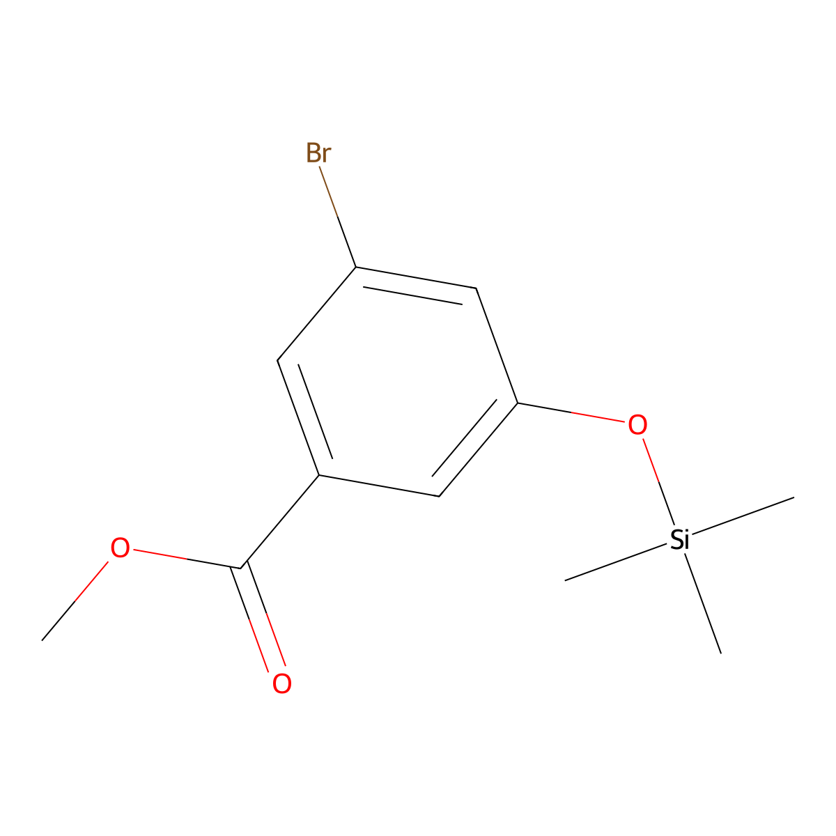 Methyl 3-bromo-5-[(trimethylsilyl)oxy]benzoate molecular structure, CAS 2918968-17-7