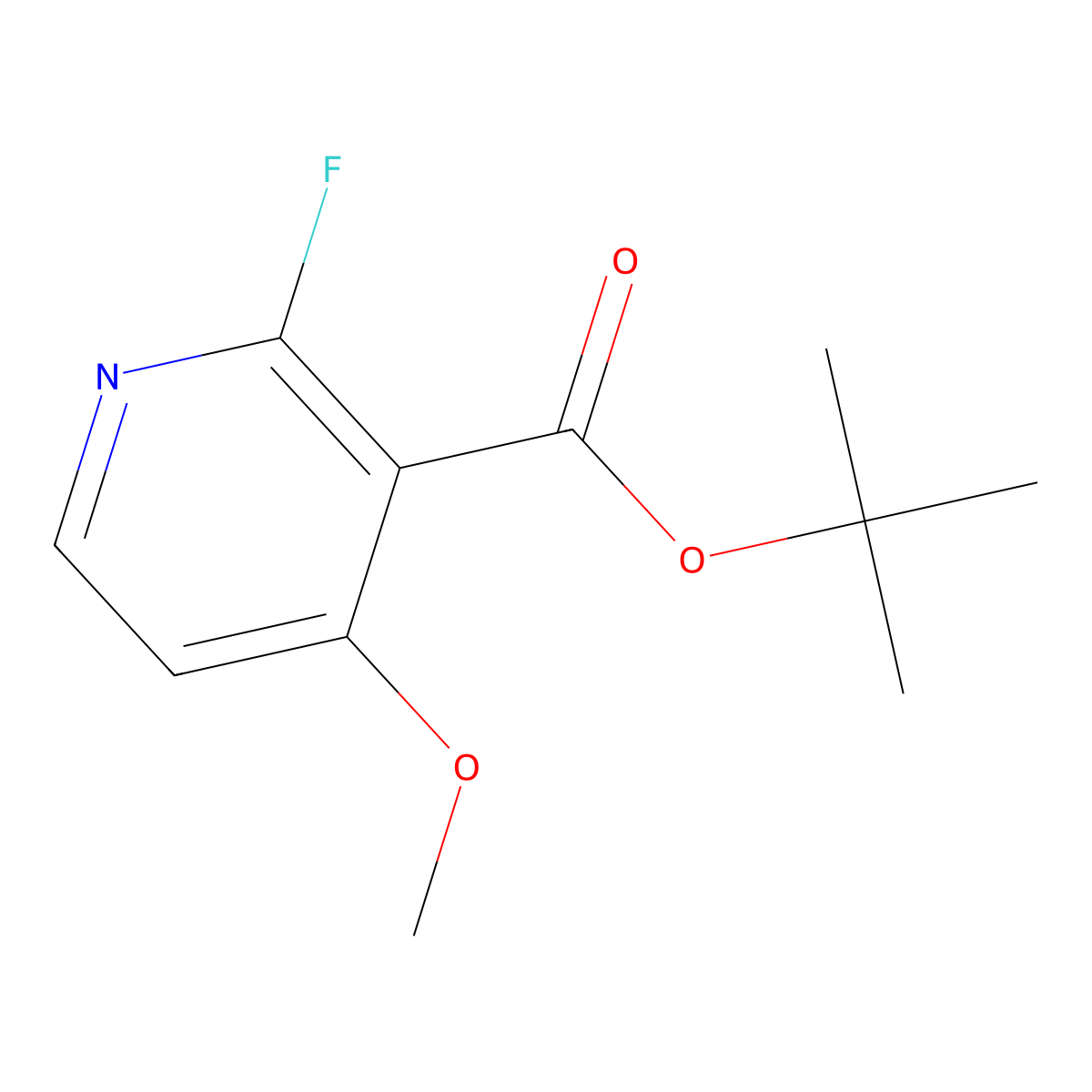 Tert-butyl 2-fluoro-4-methoxynicotinate molecular structure, CAS 2918968-55-3