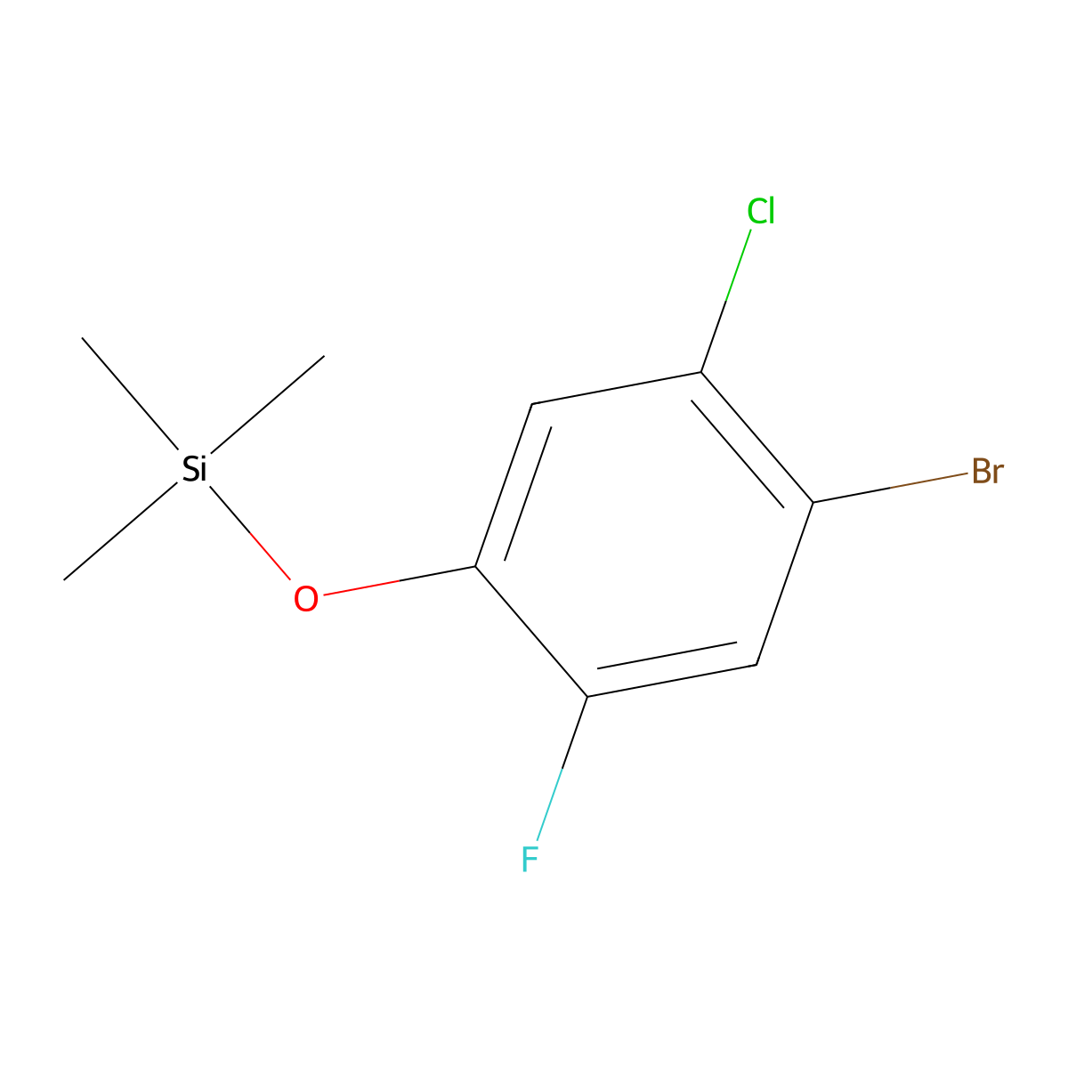 (4-Bromo-5-chloro-2-fluorophenoxy)trimethylsilane molecular structure, CAS 2918969-24-9