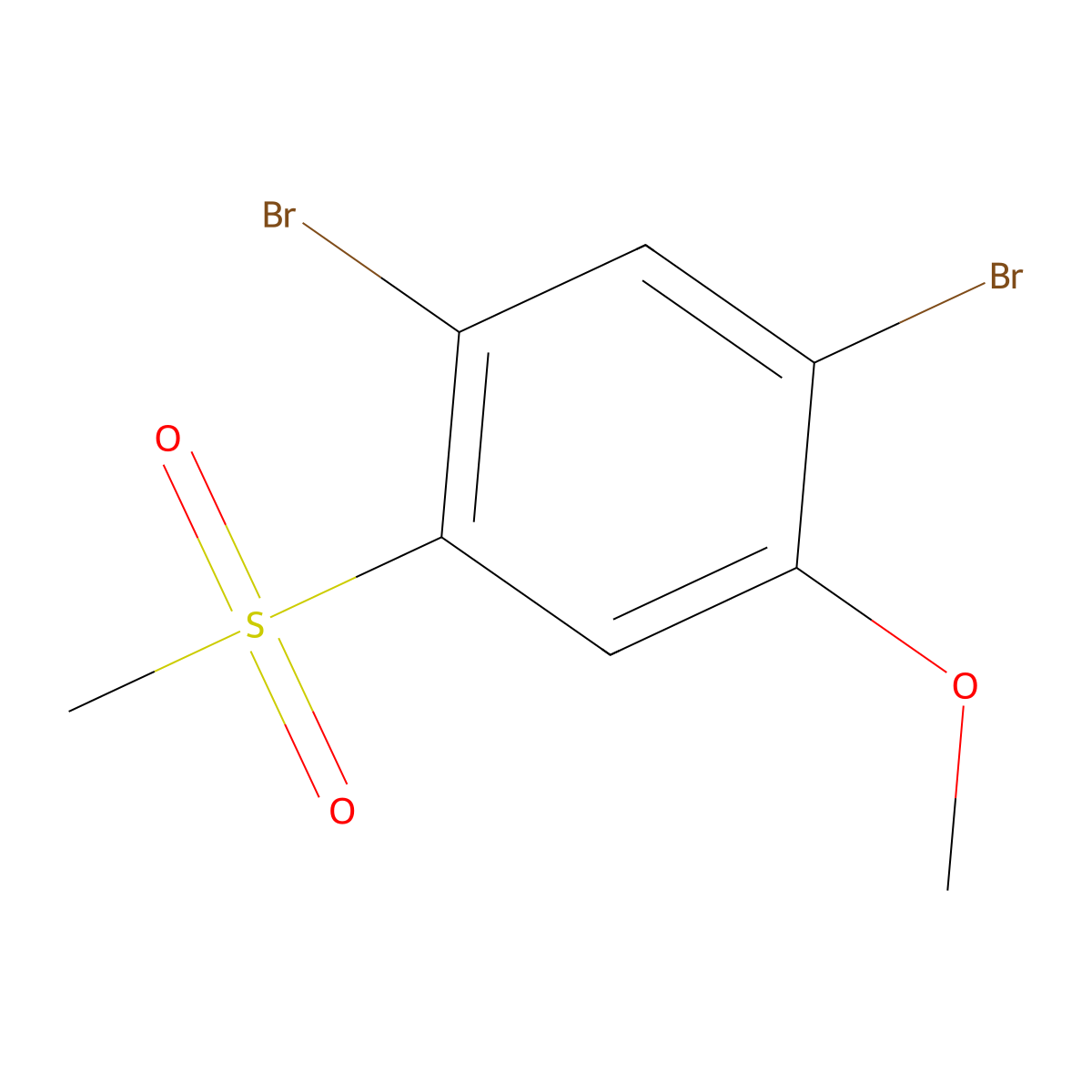 1,5-Dibromo-2-methoxy-4-(methylsulfonyl)benzene molecular structure, CAS 2918969-27-2