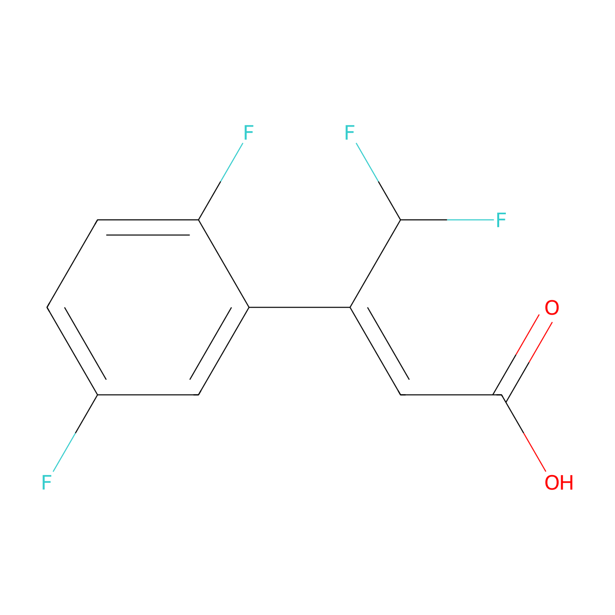 (Z)-3-(2,5-difluorophenyl)-4,4-difluorobut-2-enoic acid molecular structure, CAS 2918970-04-2