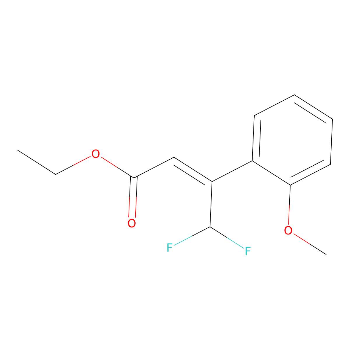 (Z)-ethyl 4,4-difluoro-3-(2-methoxyphenyl)but-2-enoate molecular structure, CAS 2918970-05-3