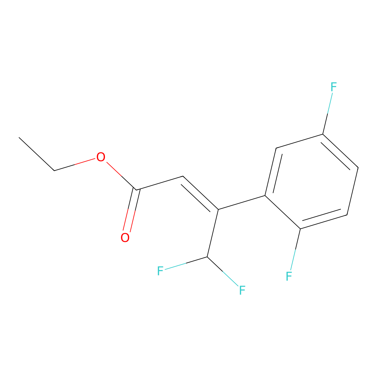 (Z)-Ethyl 3-(2,5-difluorophenyl)-4,4-difluorobut-2-enoate molecular structure, CAS 2918970-06-4