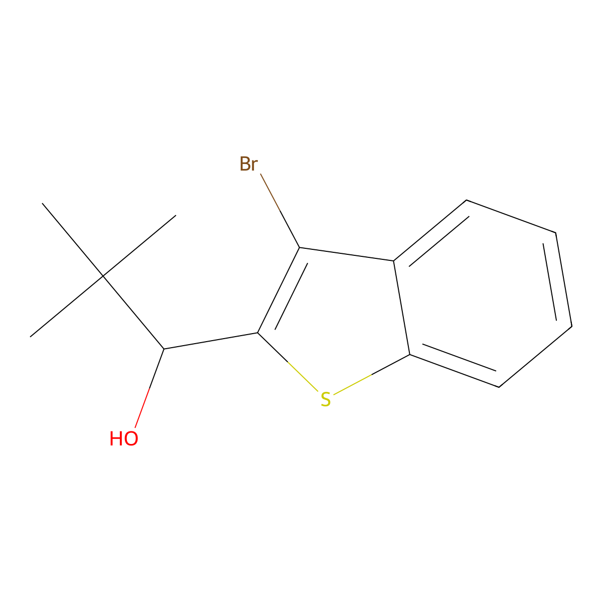 1-(3-BromobenZo[b]thiophen-2-yl)-2,2-dimethylpropan-1-ol molecular structure, CAS 2919066-41-2