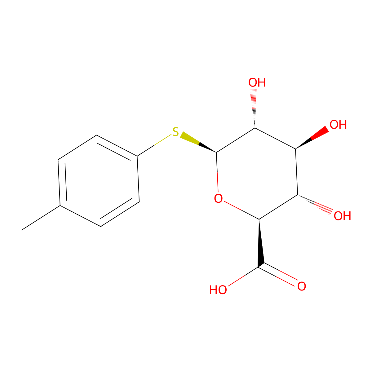 4-Methylphenyl 1-thio-beta-D-glucopyranosiduronic acid molecular structure, CAS 2919250-77-2
