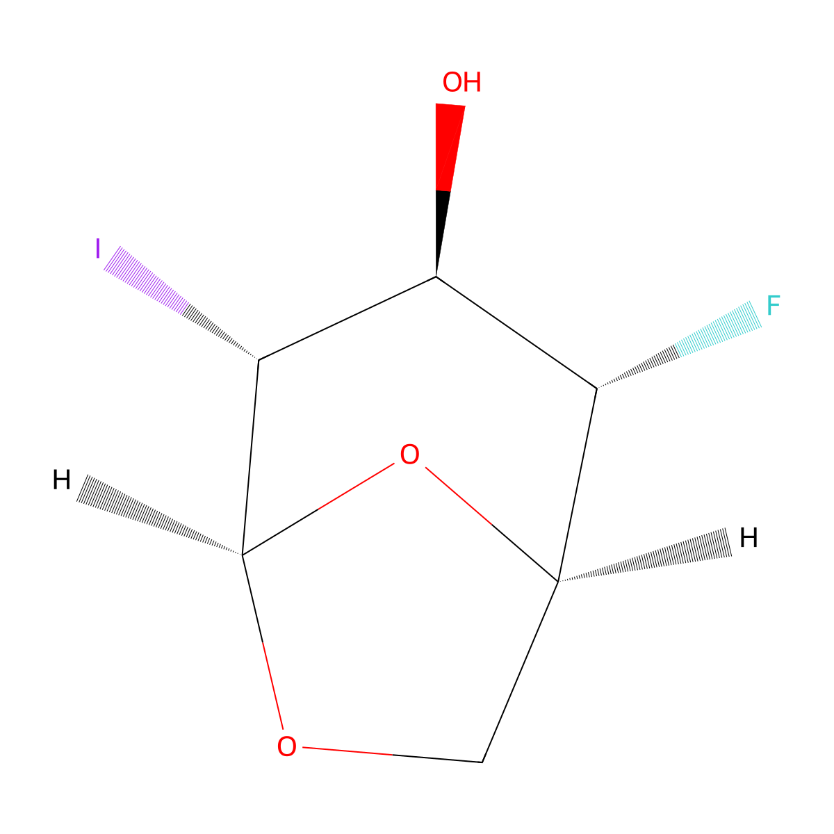 1,6-Anhydro-2,4-dideoxy-4-fluoro-2-iodo-beta-D-glucopyranose molecular structure, CAS 2919250-82-9
