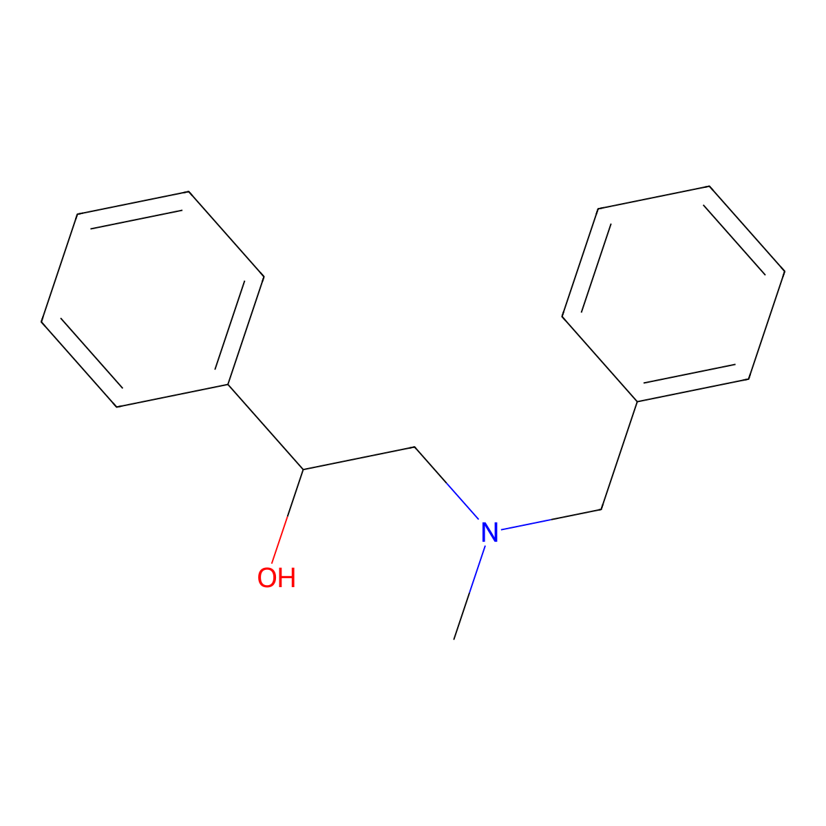 2-(Benzyl(methyl)amino)-1-phenylethanol molecular structure, CAS 29194-04-5