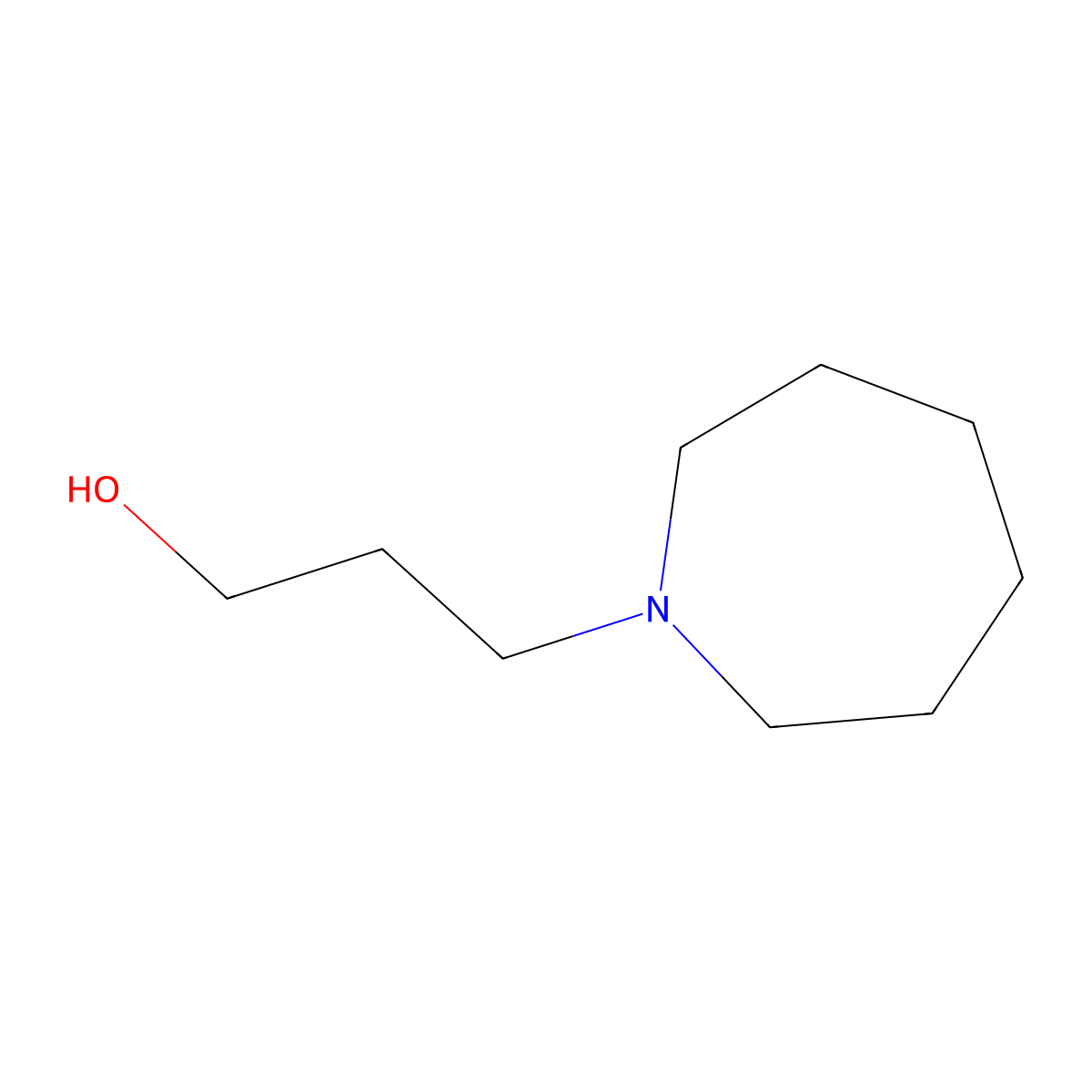 3-Azepan-1-ylpropan-1-ol molecular structure, CAS 29194-89-6
