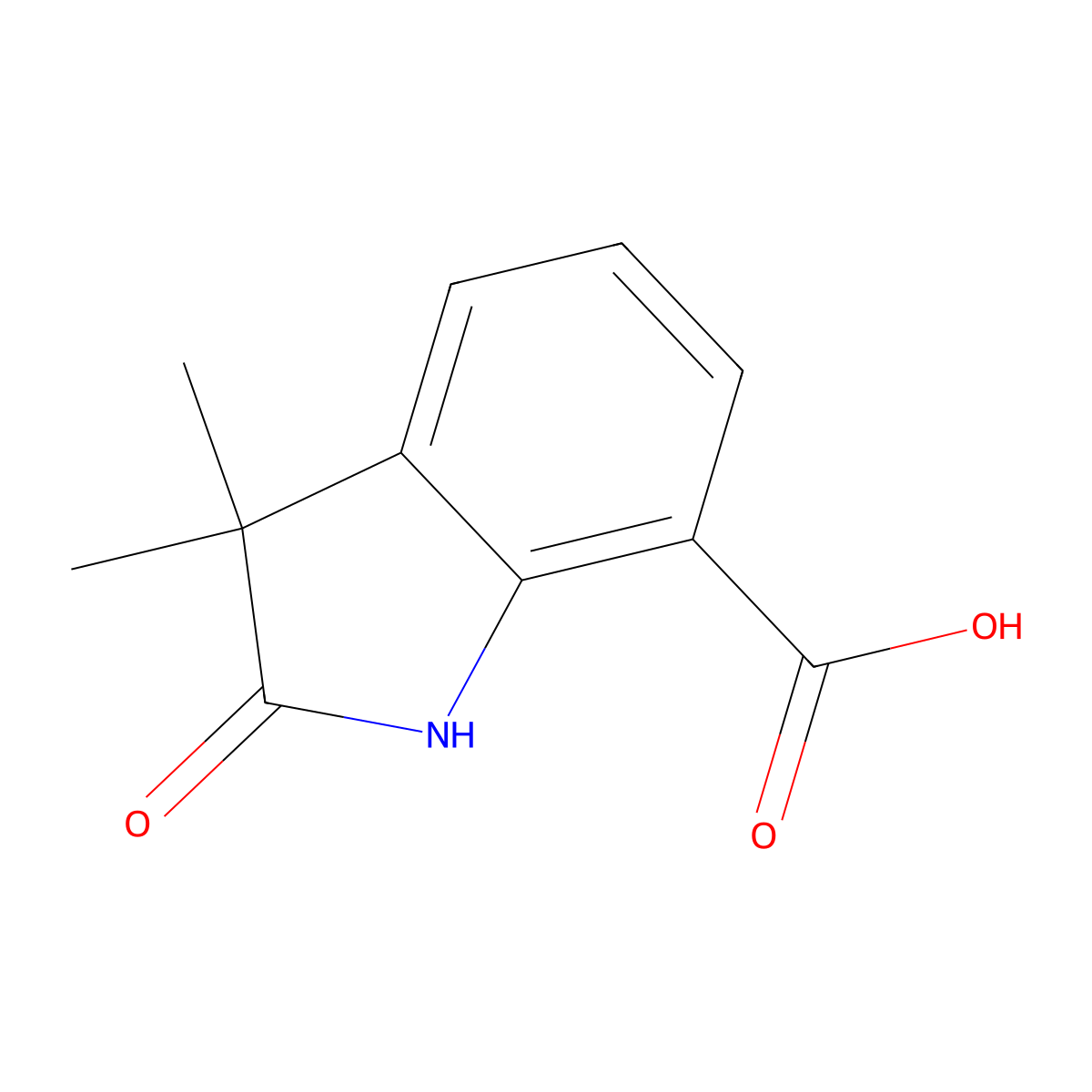 3,3-Dimethyl-2-oxoindoline-7-carboxylic acid molecular structure, CAS 2919561-27-4