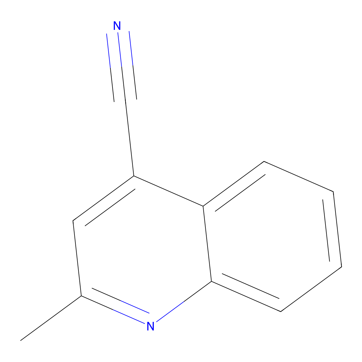 2-Methylquinoline-4-carbonitrile molecular structure, CAS 29196-15-4