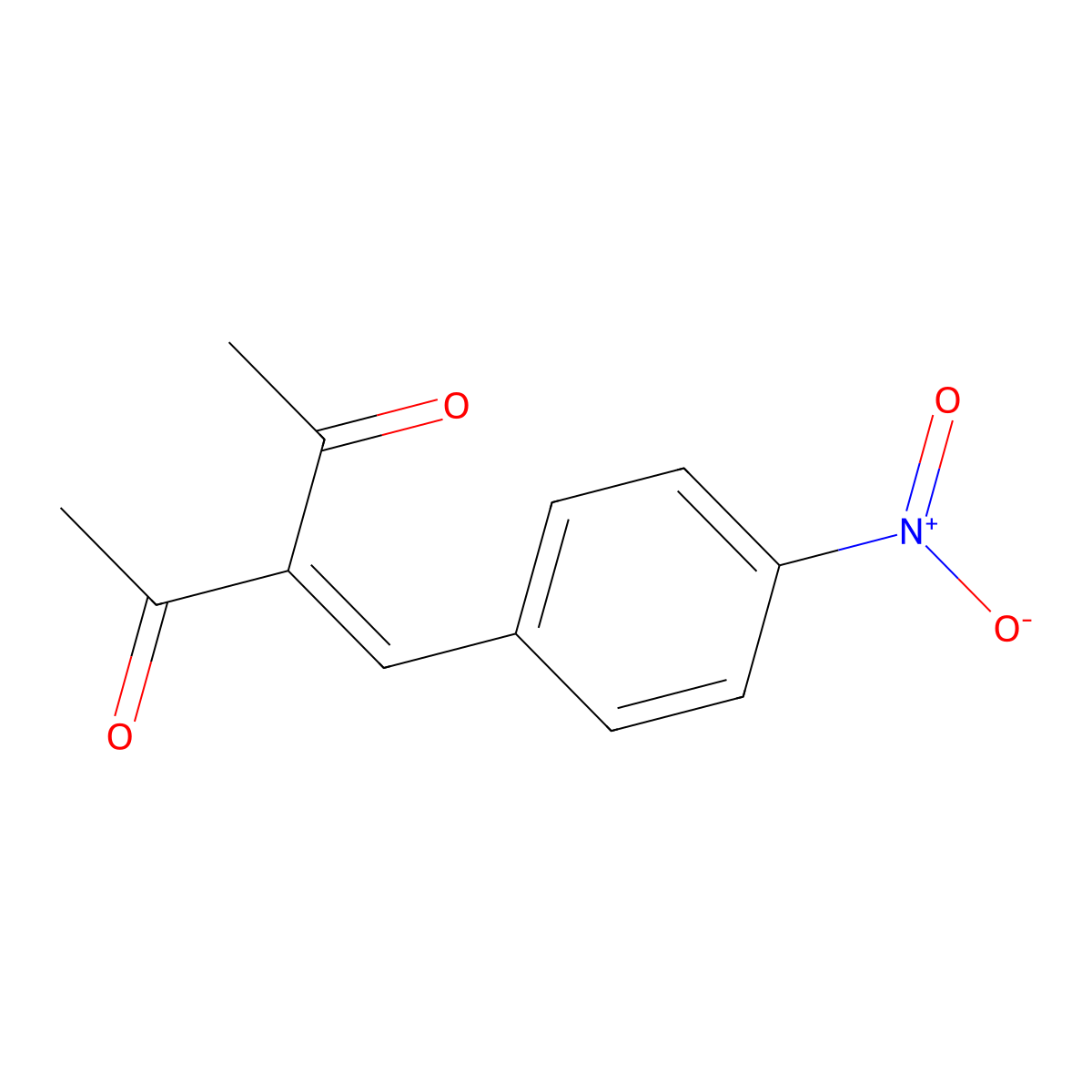 3-[(4-Nitrophenyl)methylidene]pentane-2,4-dione molecular structure, CAS 29197-16-8
