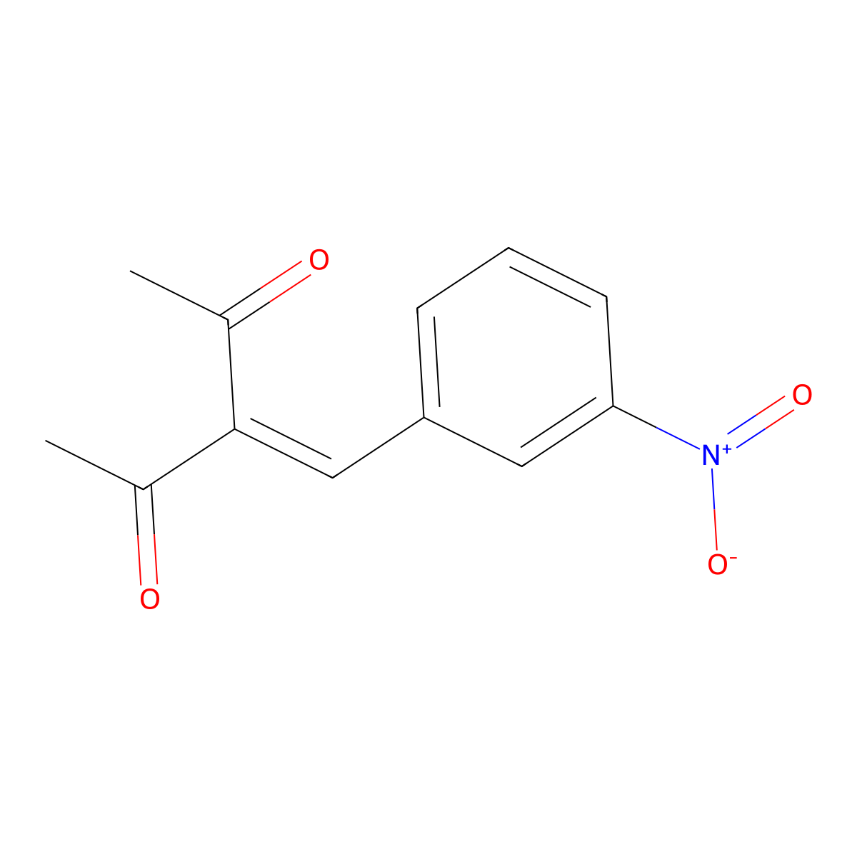 3-((3-Nitrophenyl)methylene)-2,4-pentanedione molecular structure, CAS 29197-19-1