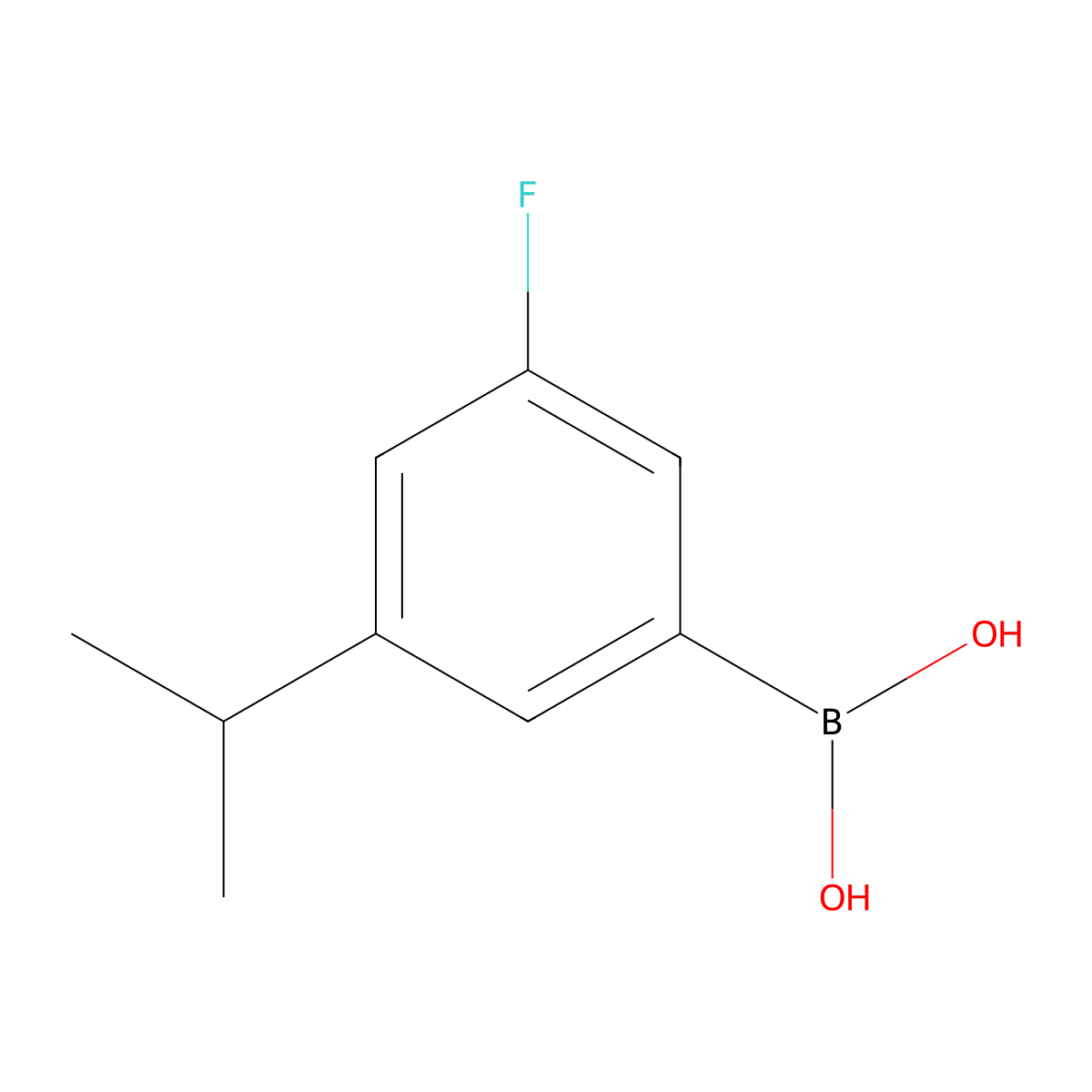 (3-Fluoro-5-isopropylphenyl)boronic acid molecular structure, CAS 2919766-21-3