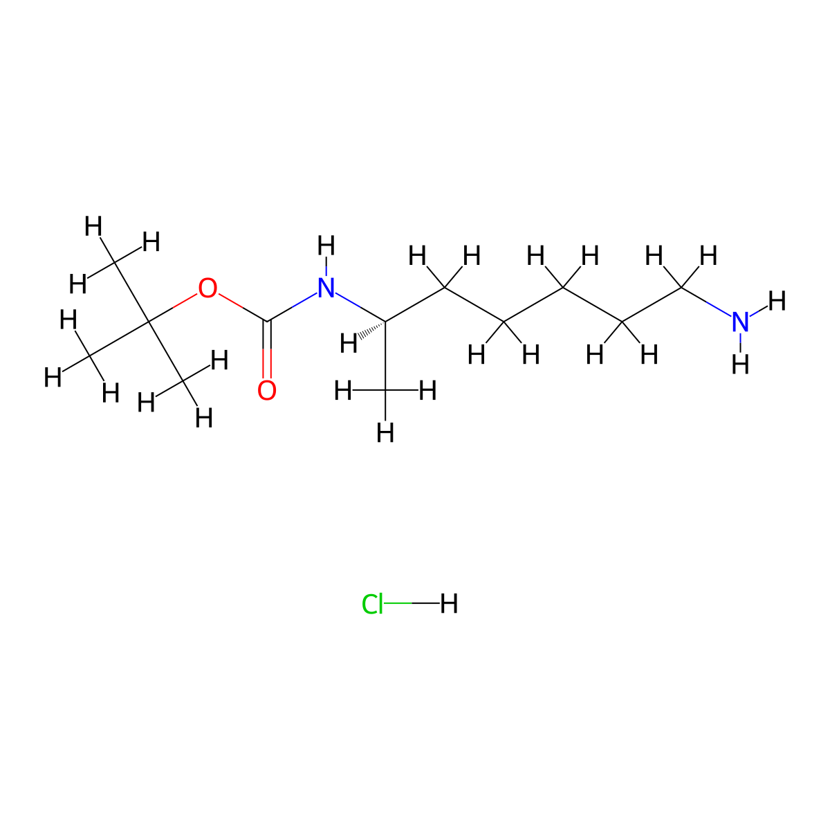 tert-butyl N-[(2R)-7-aminoheptan-2-yl]carbamate hydrochloride molecular structure, CAS 2919940-32-0