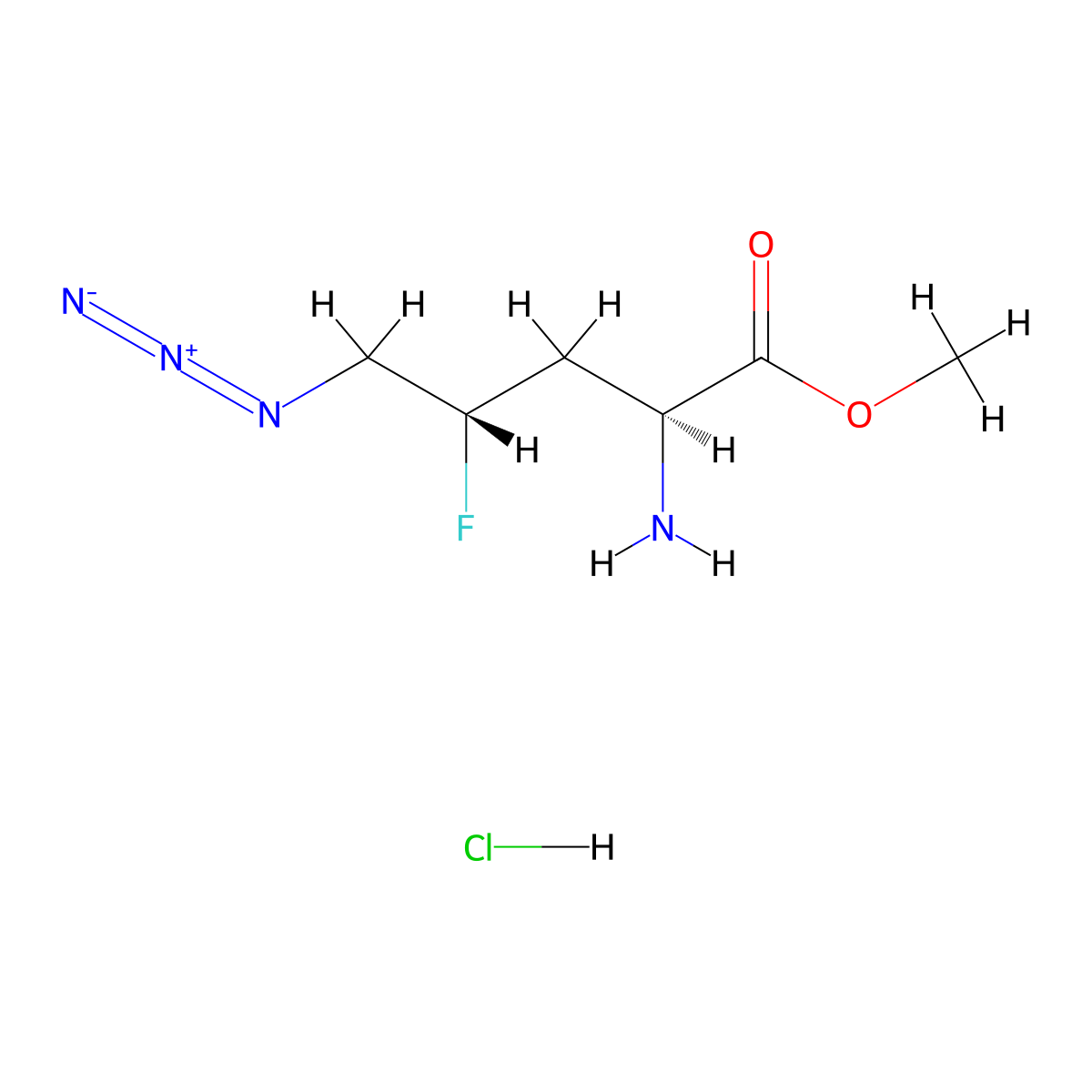 methyl (2S,4S)-2-amino-5-azido-4-fluoropentanoate hydrochloride molecular structure, CAS 2919940-35-3