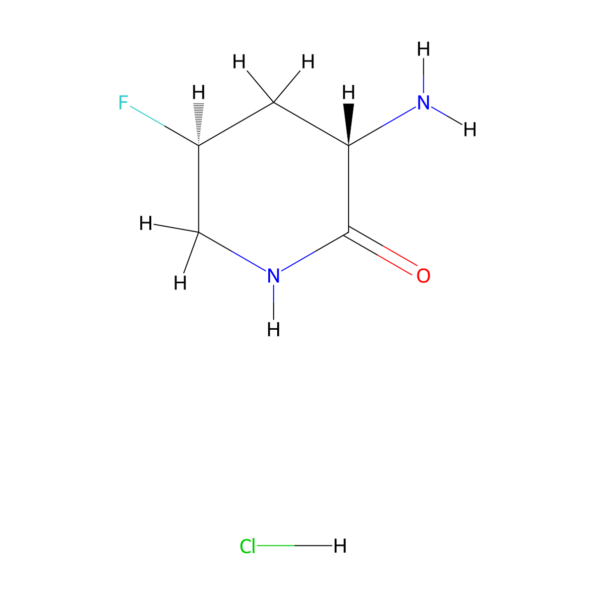 (3S,5S)-3-amino-5-fluoropiperidin-2-one hydrochloride molecular structure, CAS 2919940-41-1