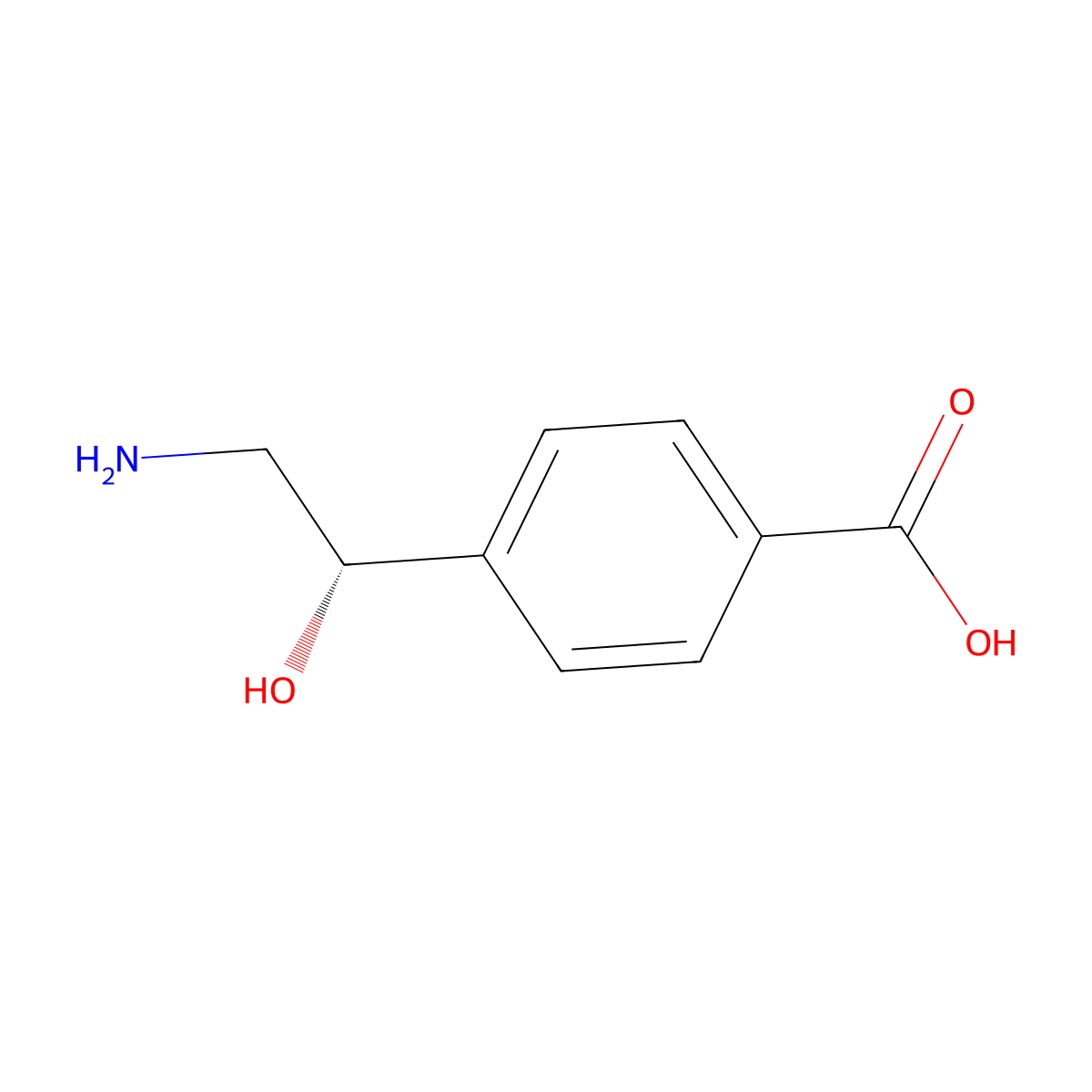 4-[(1S)-2-amino-1-hydroxyethyl]benzoic acid molecular structure, CAS 2919940-49-9
