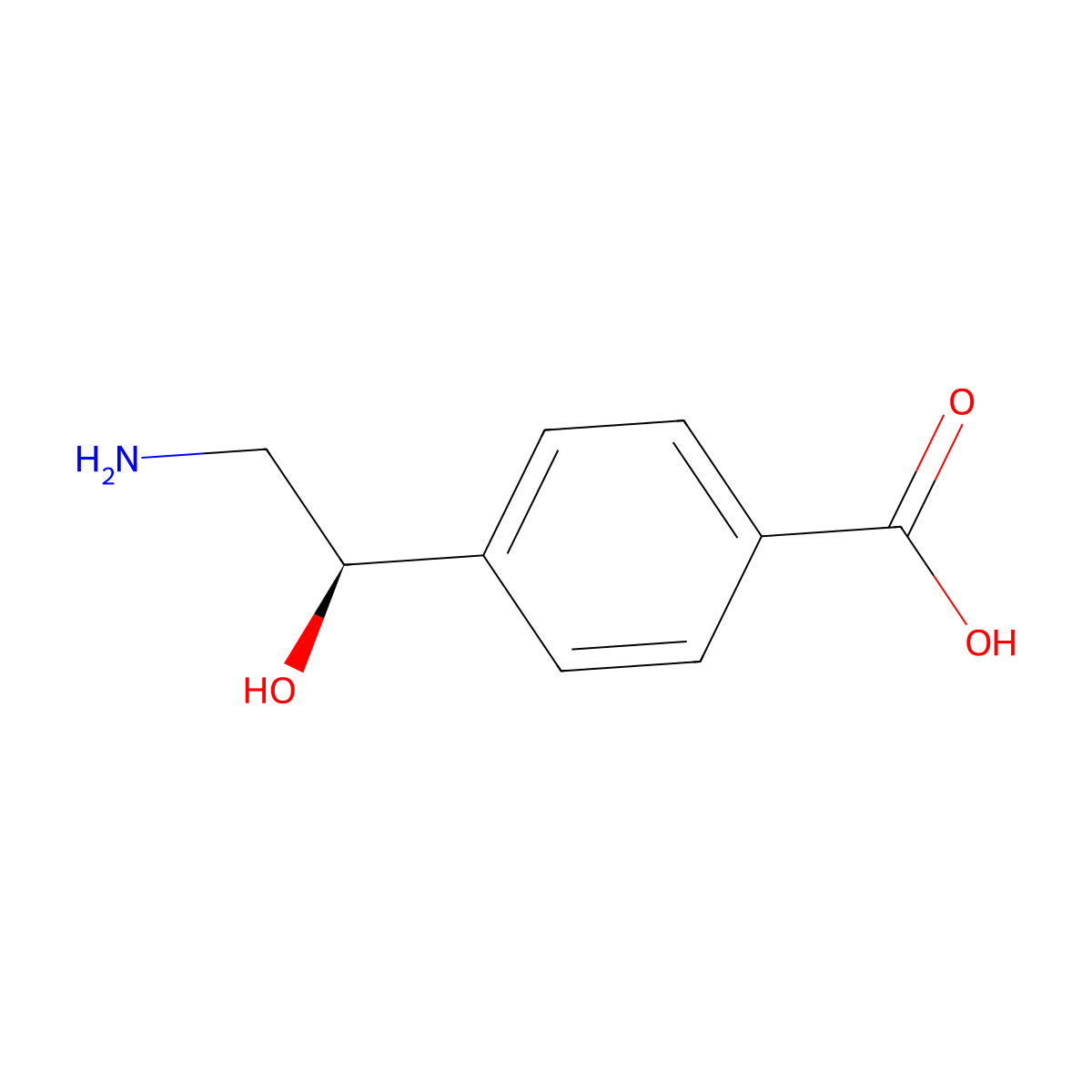 4-[(1R)-2-amino-1-hydroxyethyl]benzoic acid molecular structure, CAS 2919940-52-4