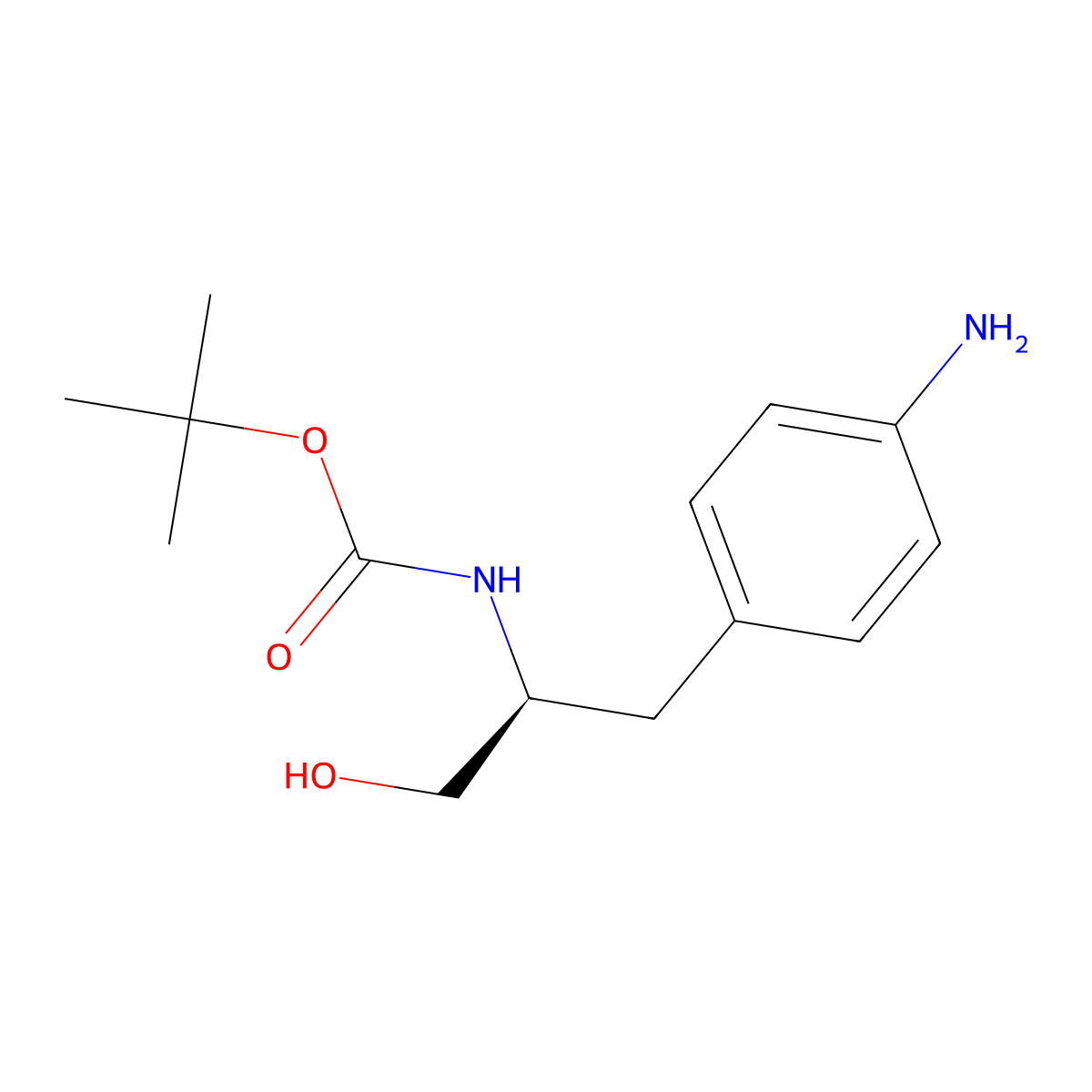 tert-butyl N-[(2S)-1-(4-aminophenyl)-3-hydroxypropan-2-yl]carbamate molecular structure, CAS 2919940-55-7