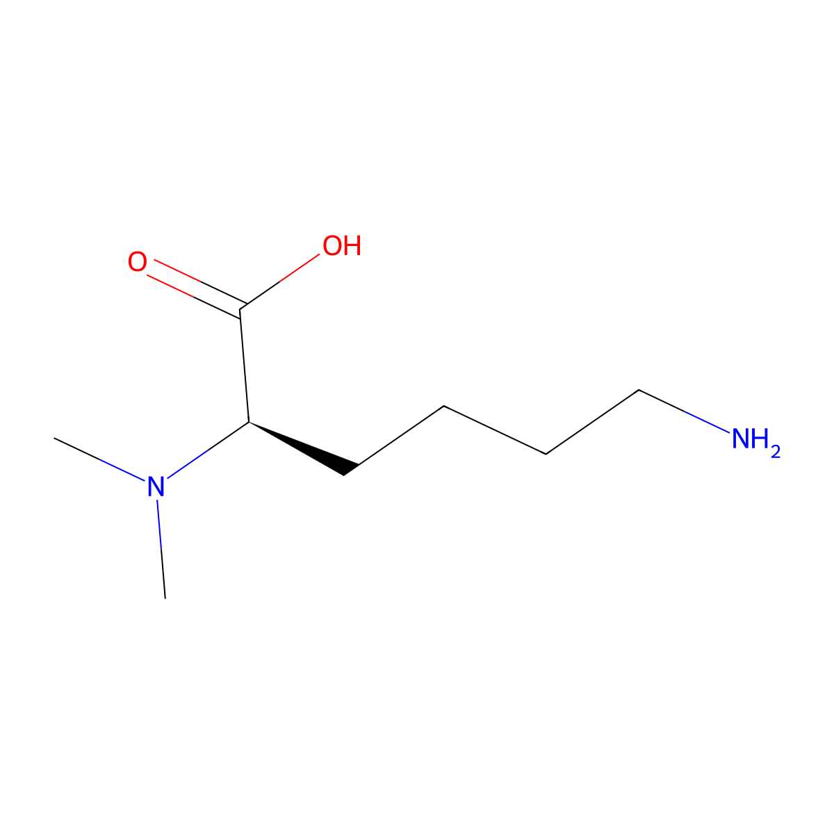 (2R)-6-amino-2-(dimethylamino)hexanoic acid molecular structure, CAS 2919940-66-0