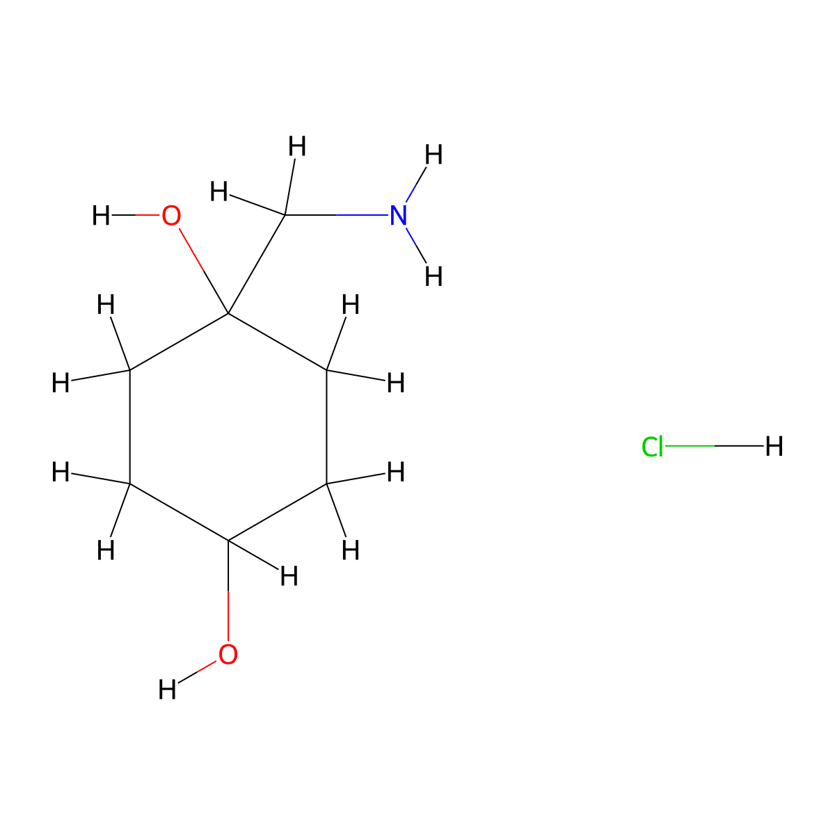 Rac-(1s,4s)-1-(aminomethyl)cyclohexane-1,4-diol hydrochloride molecular structure, CAS 2919940-74-0