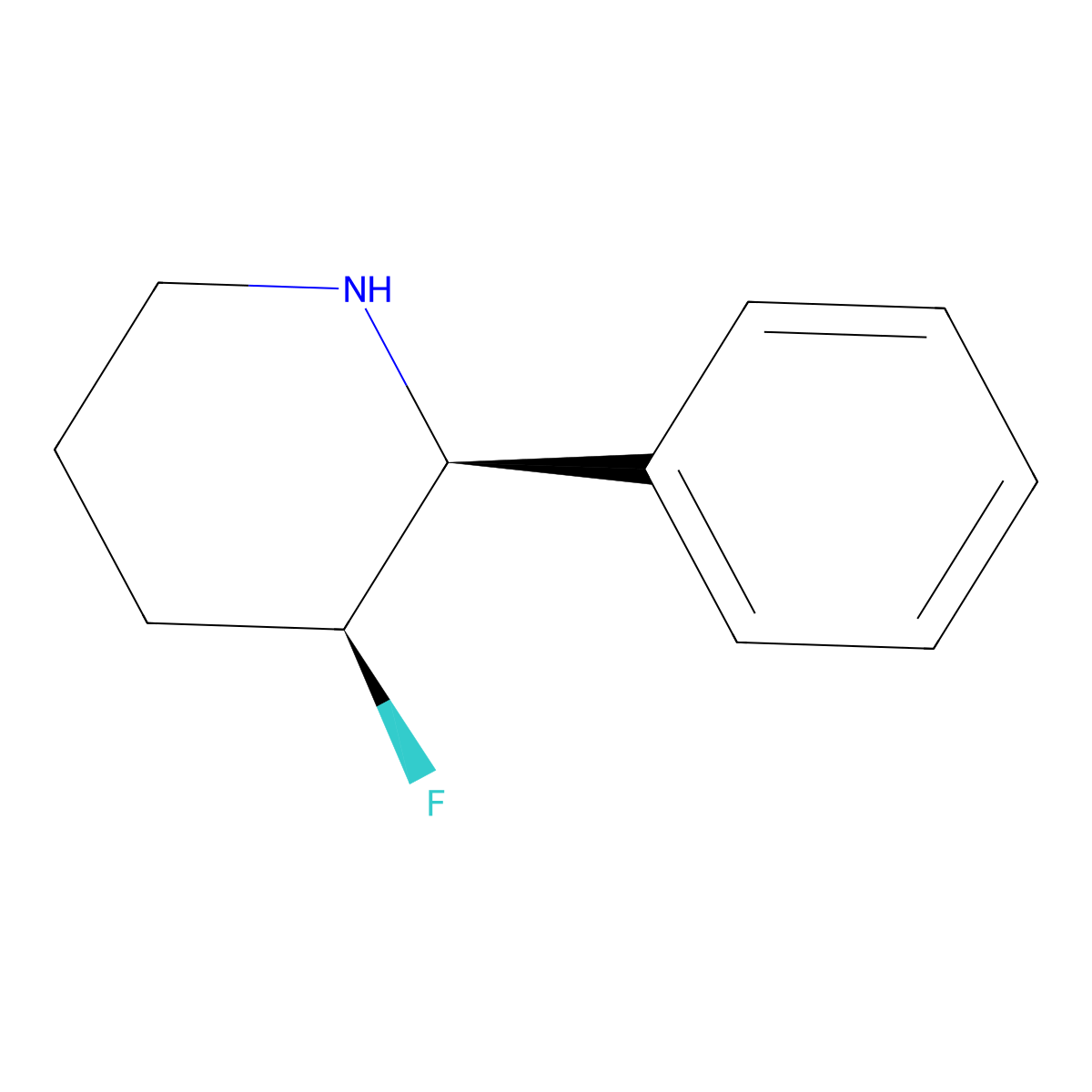 (2S,3S)-3-fluoro-2-phenylpiperidine molecular structure, CAS 2919940-77-3