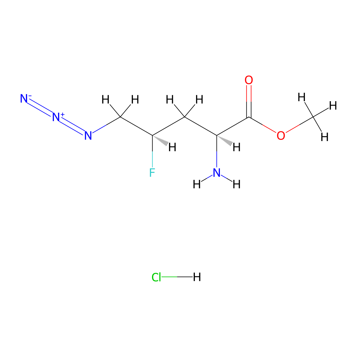 methyl (2S,4R)-2-amino-5-azido-4-fluoropentanoate hydrochloride molecular structure, CAS 2919940-82-0