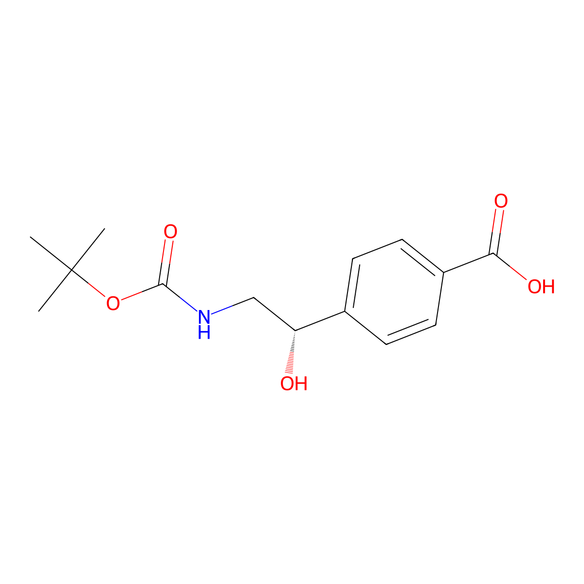 4-((1S)-2-(((tert-butoxy)carbonyl)amino)-1-hydroxyethyl)benzoic acid molecular structure, CAS 2919940-85-3
