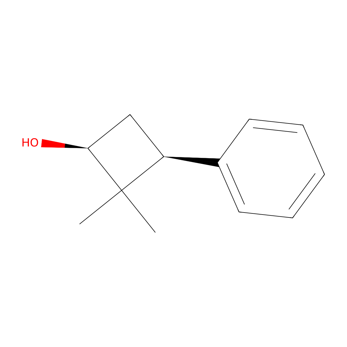 (1S,3S)-2,2-dimethyl-3-phenylcyclobutan-1-ol molecular structure, CAS 2919940-86-4