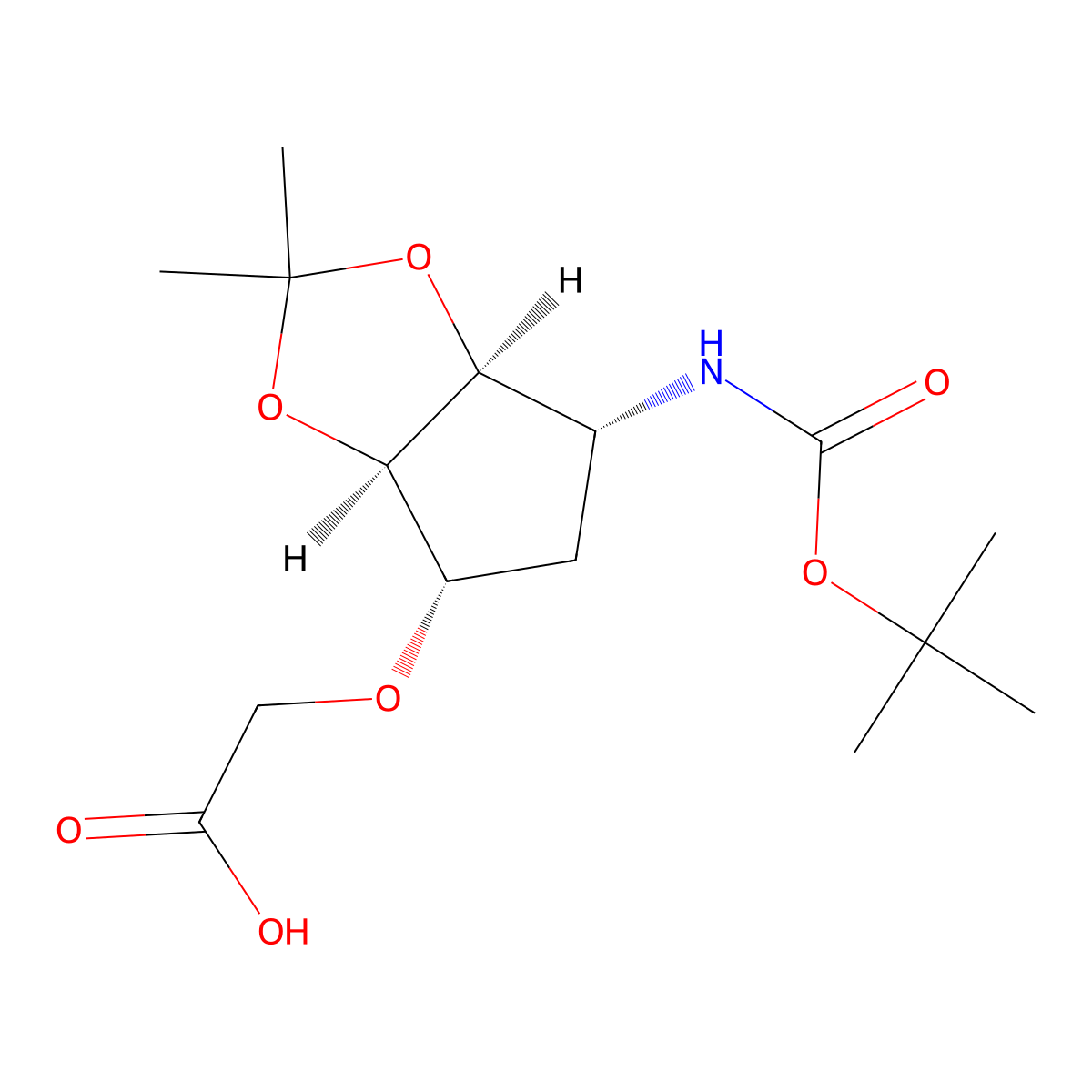 2-{[(3aR,4S,6R,6aS)-6-{[(tert-butoxy)carbonyl]amino}-2,2-dimethyl-hexahydrocyclopenta[d][1,3]dioxol-4-yl]oxy}acetic acid molecular structure, CAS 2919940-89-7