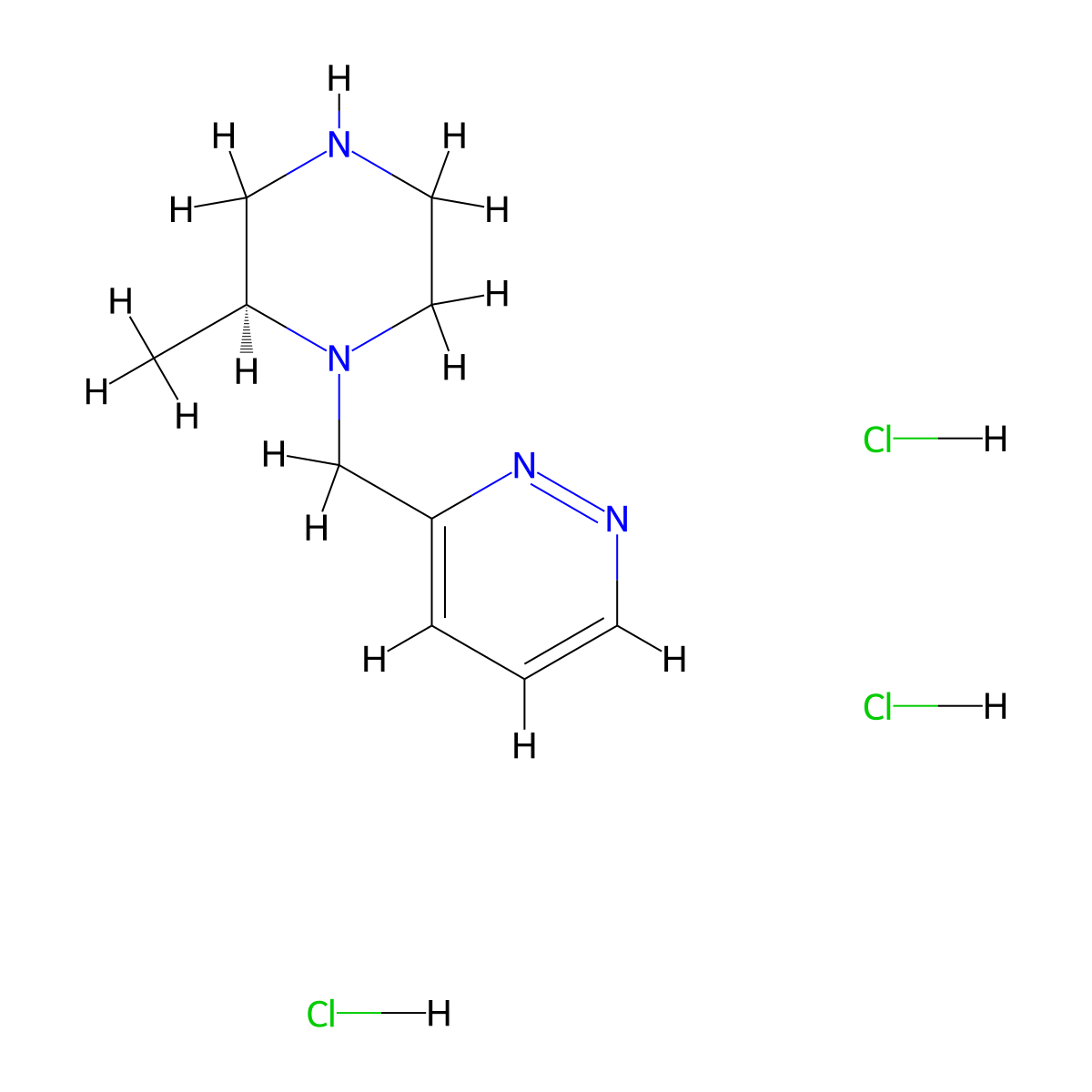 3-{[(2S)-2-methylpiperazin-1-yl]methyl}pyridazine trihydrochloride molecular structure, CAS 2919940-91-1