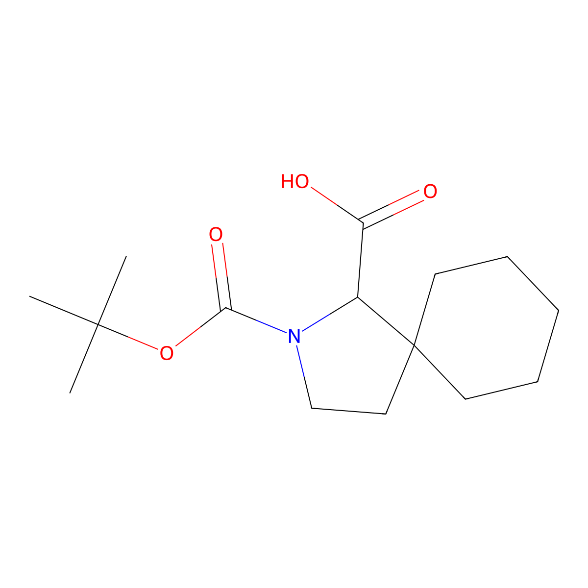2-[(Tert-butoxy)carbonyl]-2-azaspiro[4.5]decane-1-carboxylic acid molecular structure, CAS 2919945-68-7