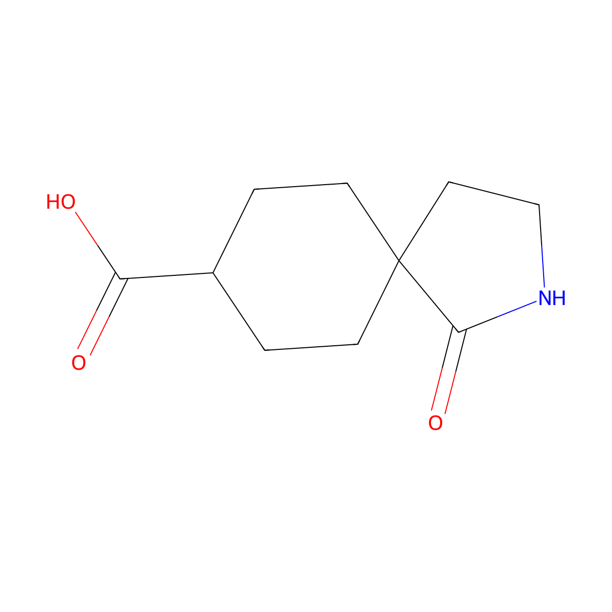 1-Oxo-2-azaspiro(4.5)decane-8-carboxylic acid molecular structure, CAS 2919945-69-8