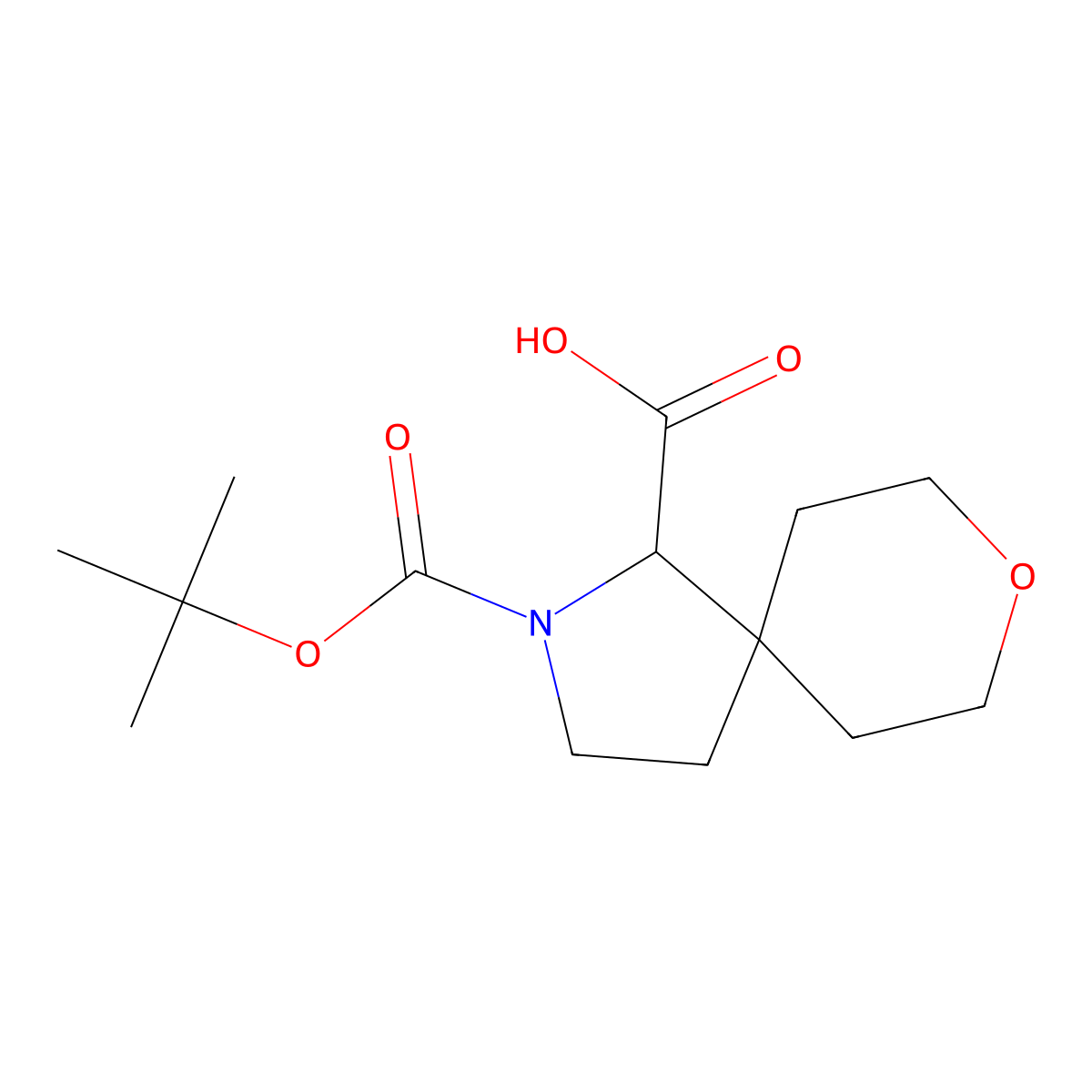 2-[(Tert-butoxy)carbonyl]-8-oxa-2-azaspiro[4.5]decane-1-carboxylic acid molecular structure, CAS 2919945-71-2