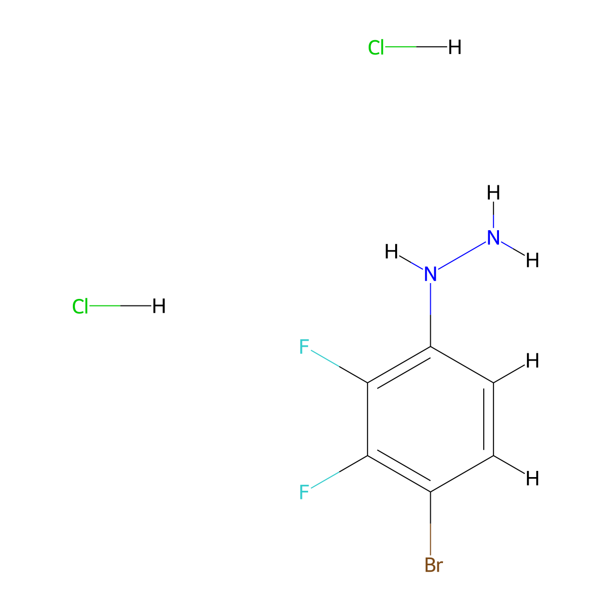 (4-Bromo-2,3-difluorophenyl)hydrazine dihydrochloride molecular structure, CAS 2919945-73-4
