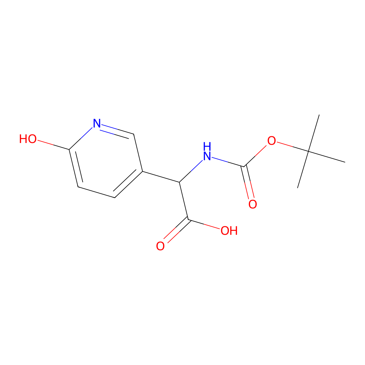 2-{[(Tert-butoxy)carbonyl]amino}-2-(6-hydroxypyridin-3-yl)acetic acid molecular structure, CAS 2919945-77-8