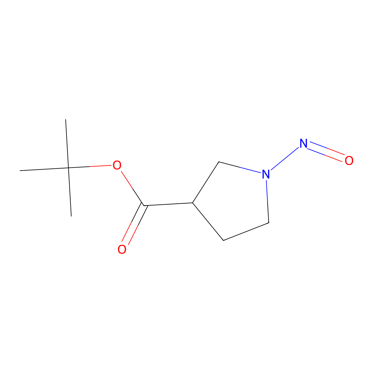 Tert-butyl 1-nitrosopyrrolidine-3-carboxylate molecular structure, CAS 2919945-81-4
