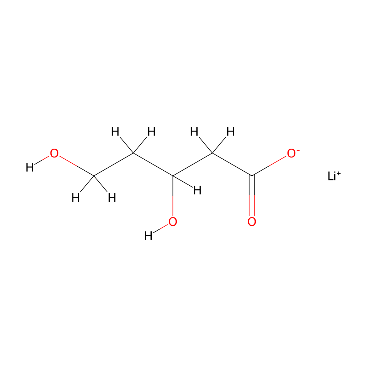 Lithium(1+) 3,5-dihydroxypentanoate molecular structure, CAS 2919945-87-0
