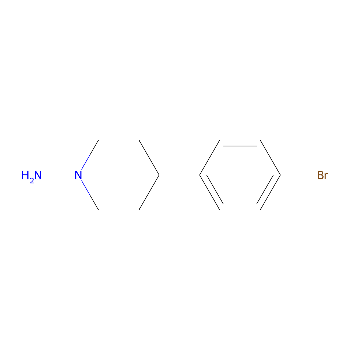 4-(4-Bromophenyl)piperidin-1-amine molecular structure, CAS 2919945-96-1