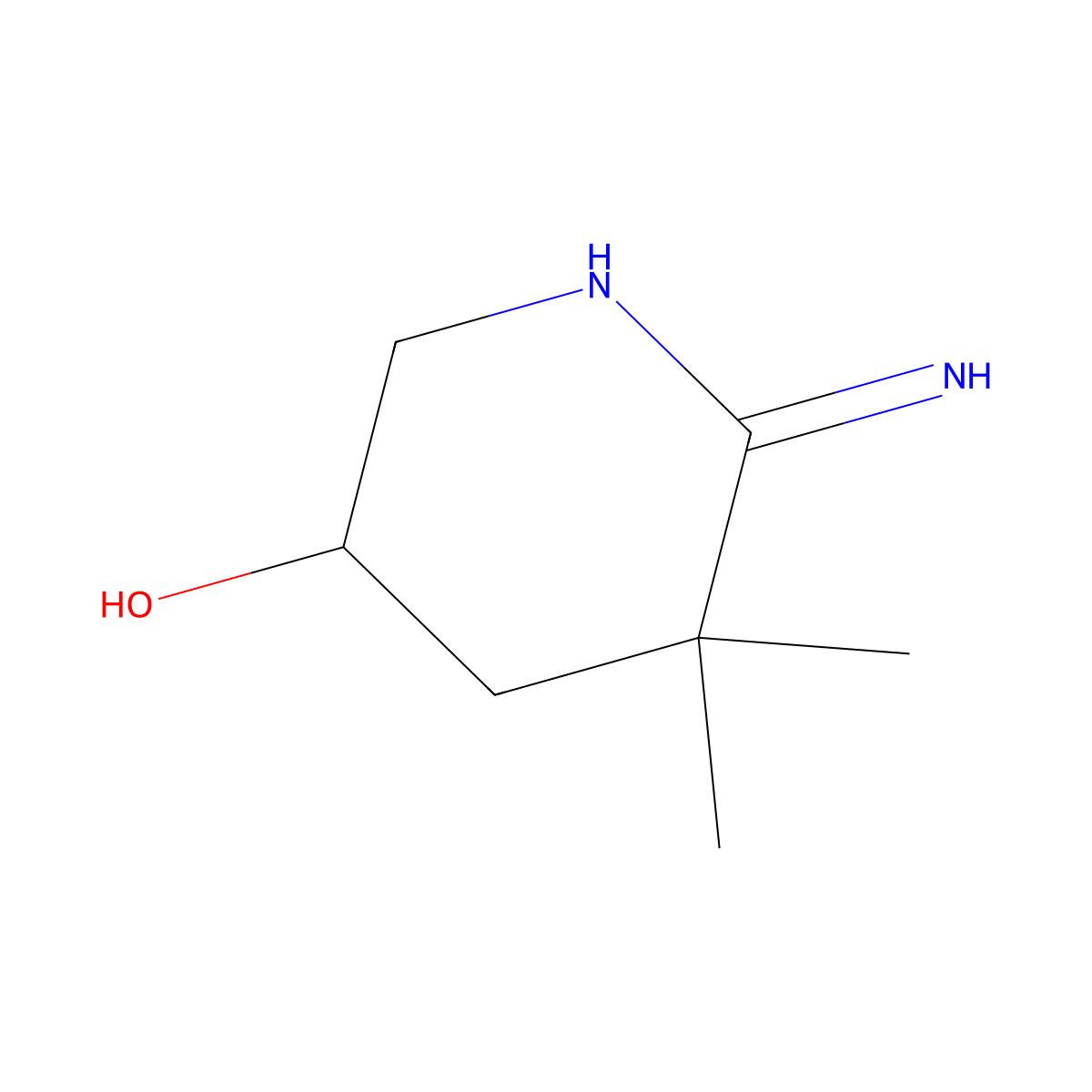 6-Imino-5,5-dimethylpiperidin-3-ol molecular structure, CAS 2919946-19-1