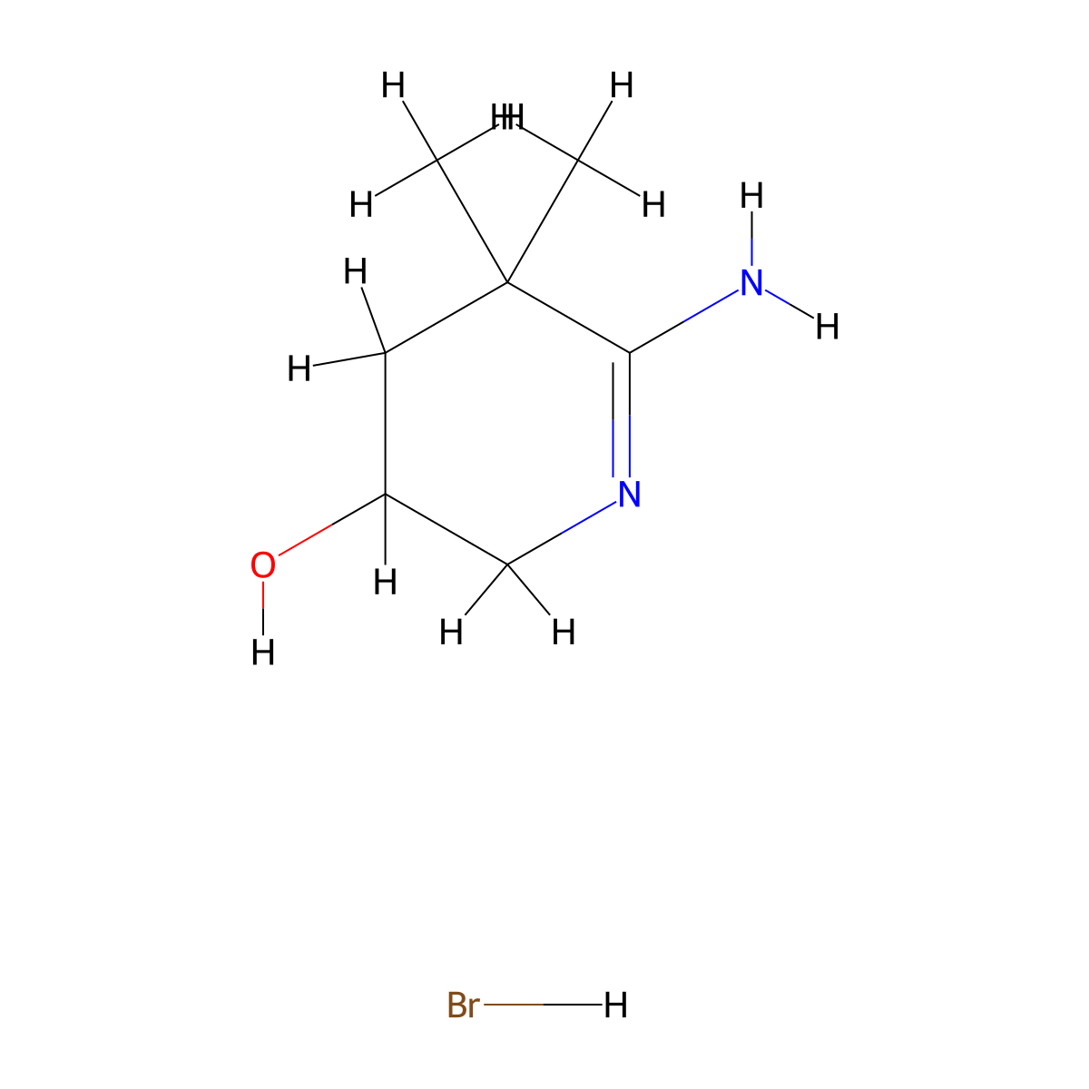 6-Imino-5,5-dimethylpiperidin-3-ol hydrobromide molecular structure, CAS 2919946-20-4