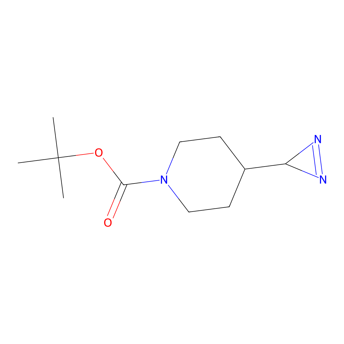 tert-butyl 4-(3H-diazirin-3-yl)piperidine-1-carboxylate molecular structure, CAS 2919946-23-7