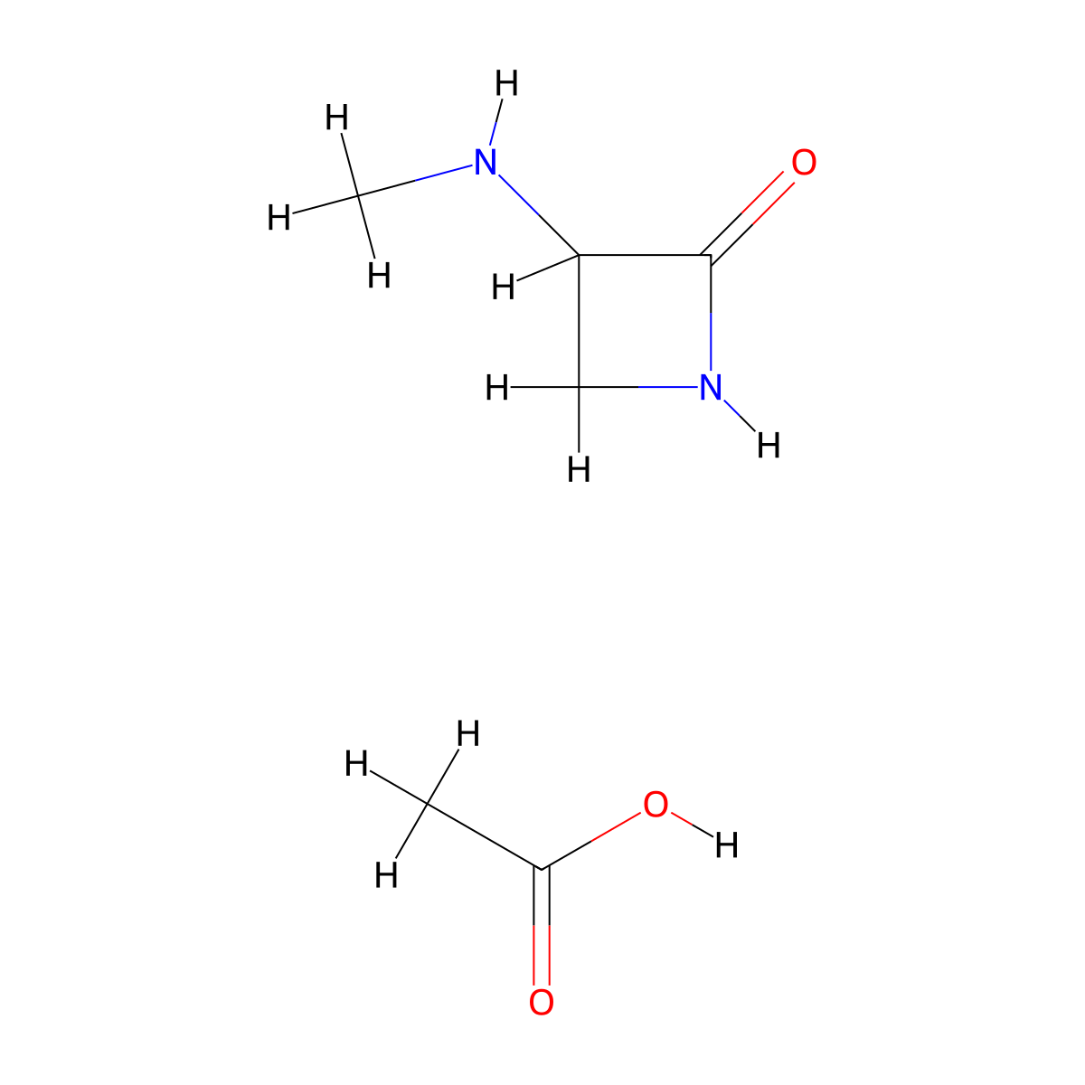3-(Methylamino)azetidin-2-one,aceticacid molecular structure, CAS 2919946-28-2